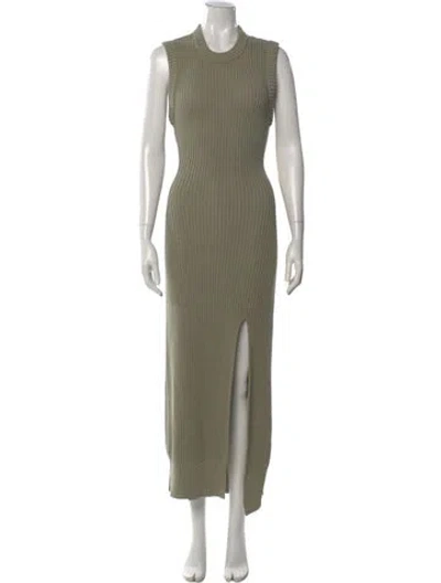 Pre-owned Simkhai Mock Neck Long Dress In Green