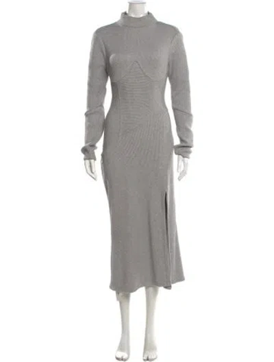 Pre-owned Simkhai Mock Neck Long Dress In Grey