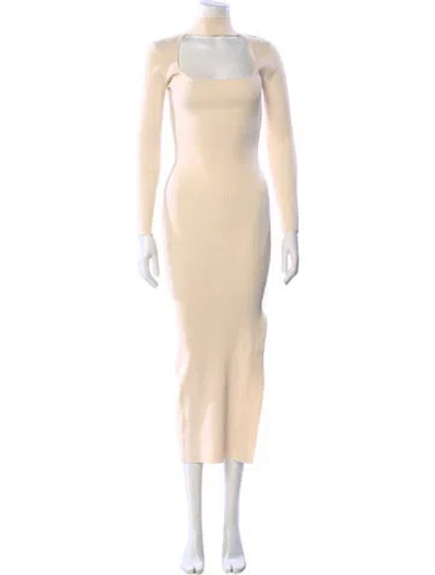 Pre-owned Simkhai Mock Neck Long Dress In Neutral
