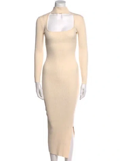 Pre-owned Simkhai Mock Neck Long Dress In Neutral
