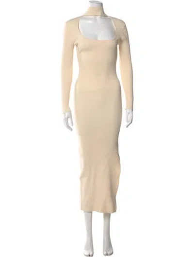 Pre-owned Simkhai Mock Neck Long Dress In Neutral