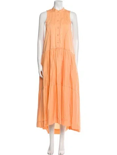 Pre-owned Simkhai Mock Neck Long Dress In Orange