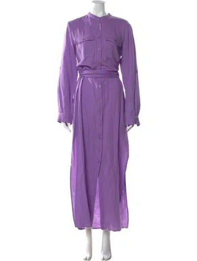 Pre-owned Simkhai Mock Neck Long Dress In Purple