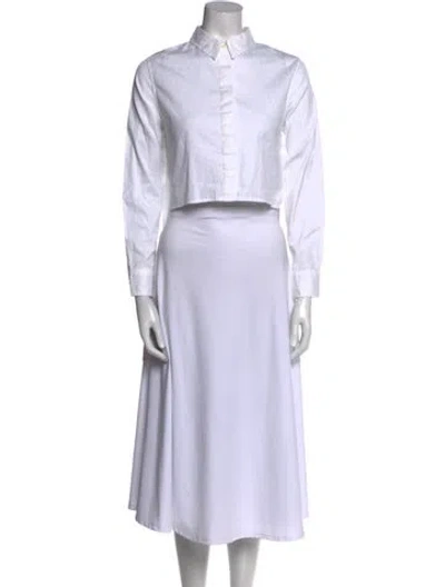 Pre-owned Simkhai Mock Neck Long Sleeve Crop Top In White