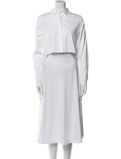 Pre-owned Simkhai Mock Neck Long Sleeve Crop Top In White