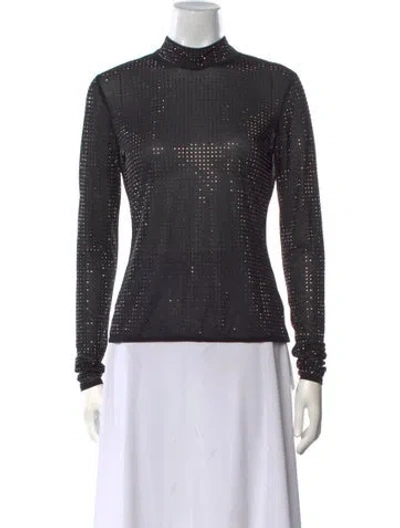 Pre-owned Simkhai Mock Neck Long Sleeve Sweatshirt In Black