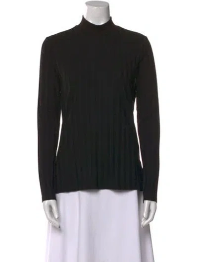 Pre-owned Simkhai Mock Neck Long Sleeve Top In Black