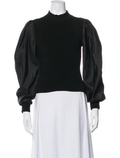 Pre-owned Simkhai Mock Neck Long Sleeve Top In Black