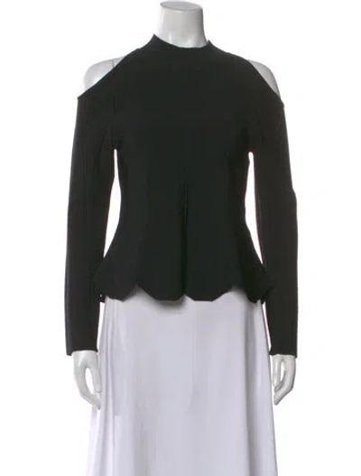 Pre-owned Simkhai Mock Neck Long Sleeve Top In Black