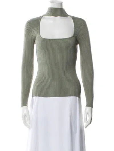 Pre-owned Simkhai Mock Neck Long Sleeve Top In Blue