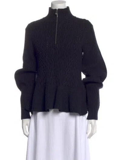Pre-owned Simkhai Mock Neck Long Sleeve Top In Blue