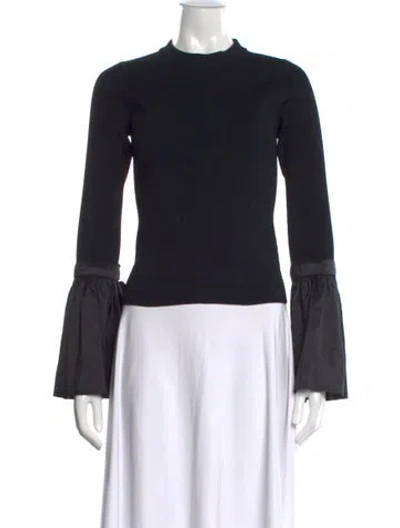Pre-owned Simkhai Mock Neck Long Sleeve Top In Blue