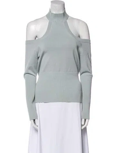Pre-owned Simkhai Mock Neck Long Sleeve Top In Gray