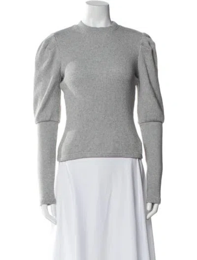 Pre-owned Simkhai Mock Neck Long Sleeve Top In Gray