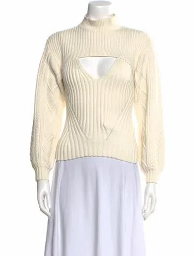 Pre-owned Simkhai Mock Neck Long Sleeve Top In Neutral