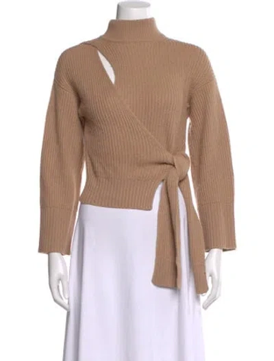 Pre-owned Simkhai Mock Neck Long Sleeve Top In Neutral