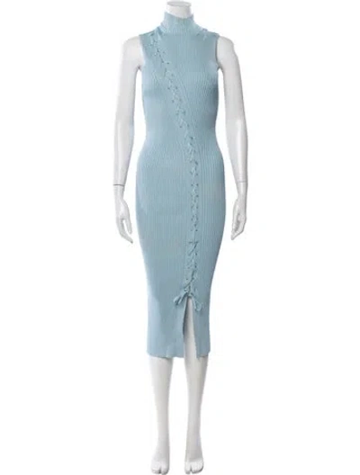 Pre-owned Simkhai Mock Neck Midi Length Dress In Blue