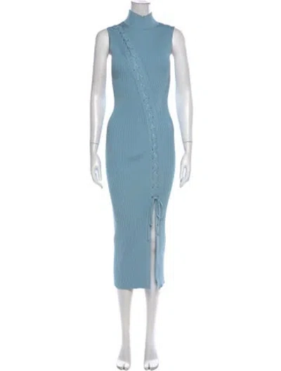 Pre-owned Simkhai Mock Neck Midi Length Dress In Blue