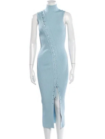 Pre-owned Simkhai Mock Neck Midi Length Dress In Blue