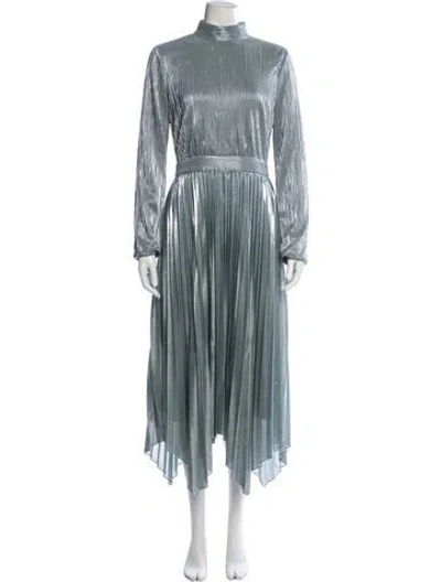 Pre-owned Simkhai Mock Neck Midi Length Dress In Green