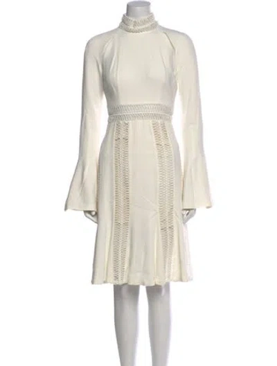Pre-owned Simkhai Mock Neck Midi Length Dress In Neutral