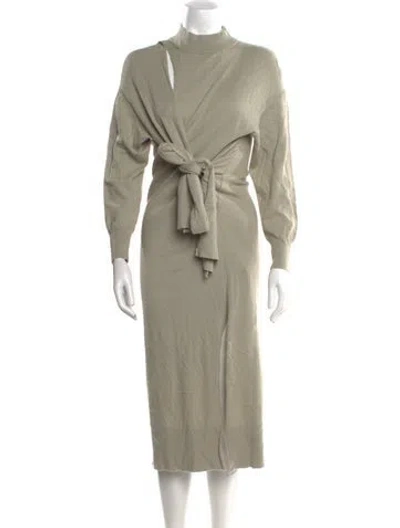 Pre-owned Simkhai Mock Neck Midi Length Dress In Neutral