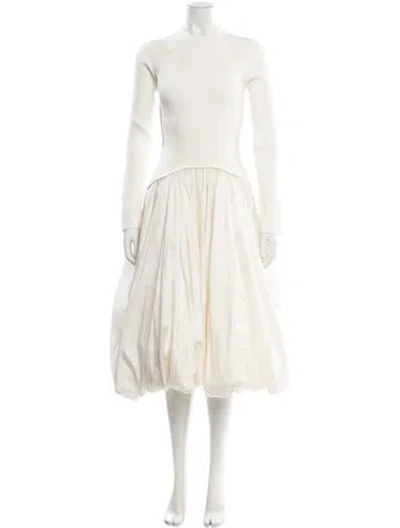 Pre-owned Simkhai Mock Neck Midi Length Dress In Neutral