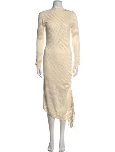 Pre-owned Simkhai Mock Neck Midi Length Dress In Neutral