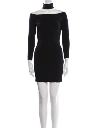 Pre-owned Simkhai Mock Neck Mini Dress In Black