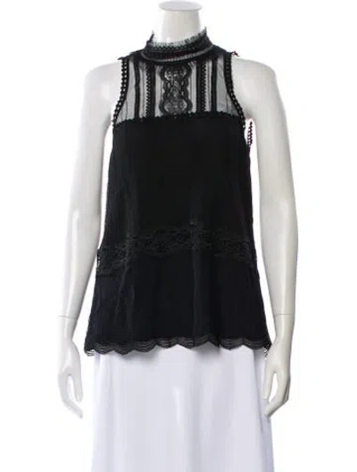 Pre-owned Simkhai Mock Neck Mini Dress In Black