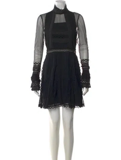 Pre-owned Simkhai Mock Neck Mini Dress In Black