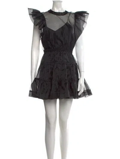 Pre-owned Simkhai Mock Neck Mini Dress In Black
