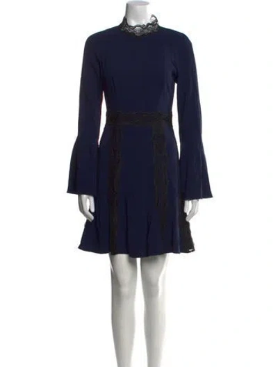 Pre-owned Simkhai Mock Neck Mini Dress In Blue