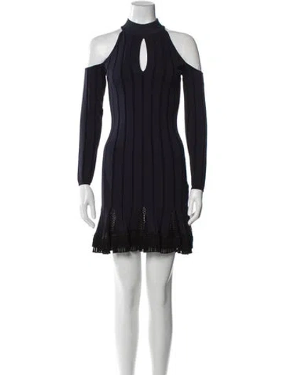 Pre-owned Simkhai Mock Neck Mini Dress In Blue