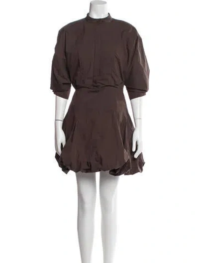 Pre-owned Simkhai Mock Neck Mini Dress In Brown