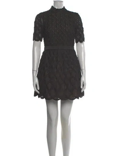 Pre-owned Simkhai Mock Neck Mini Dress In Gray