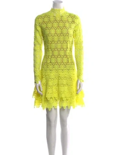 Pre-owned Simkhai Mock Neck Mini Dress In Green