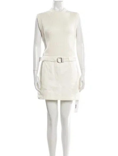 Pre-owned Simkhai Mock Neck Mini Dress In Neutral
