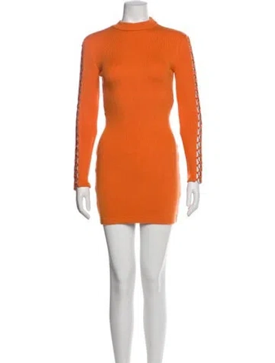 Pre-owned Simkhai Mock Neck Mini Dress In Orange
