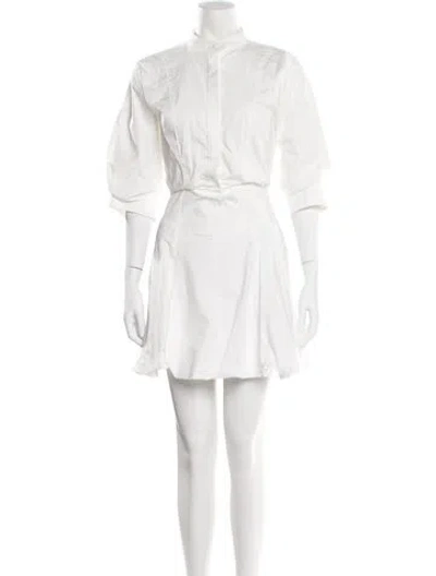 Pre-owned Simkhai Mock Neck Mini Dress In White