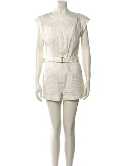 Pre-owned Simkhai Mock Neck Romper In Neutral