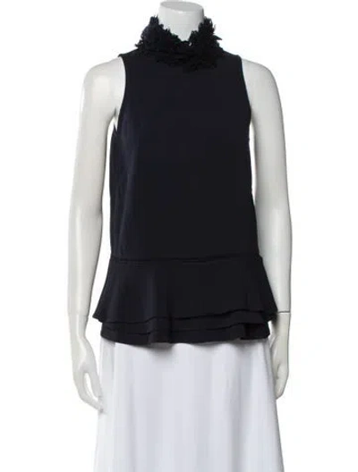 Pre-owned Simkhai Mock Neck Sleeveless Blouse In Blue