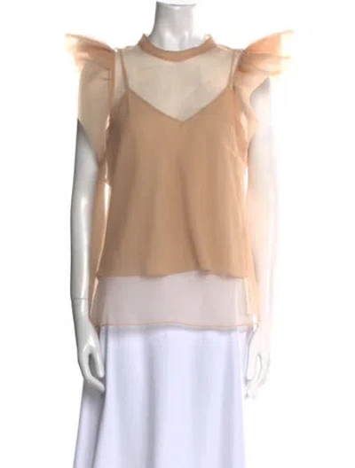 Pre-owned Simkhai Mock Neck Sleeveless Blouse In Neutral