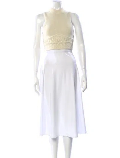 Pre-owned Simkhai Mock Neck Sleeveless Crop Top In Neutral