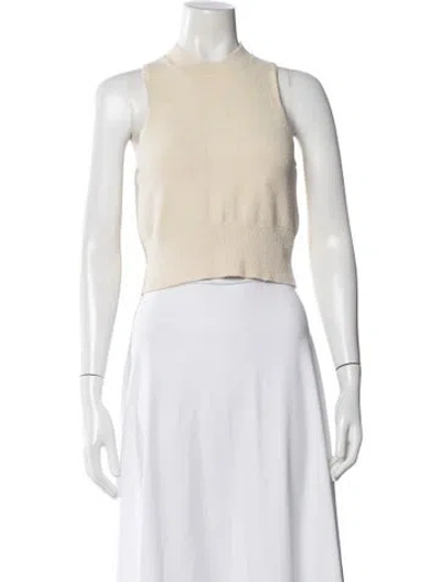 Pre-owned Simkhai Mock Neck Sleeveless Crop Top In Neutral
