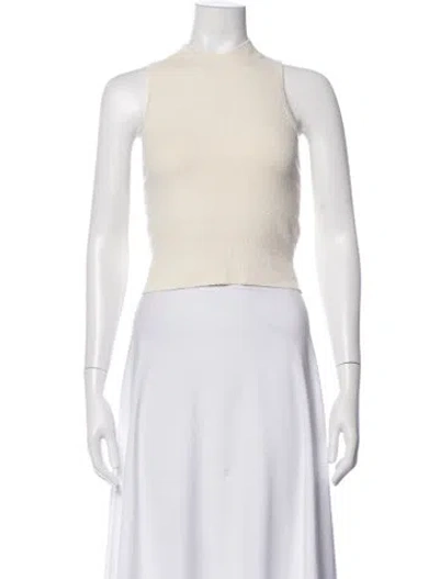 Pre-owned Simkhai Mock Neck Sleeveless Crop Top In Neutrals