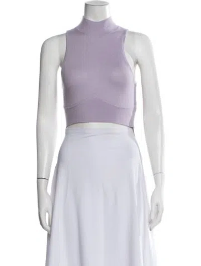 Pre-owned Simkhai Mock Neck Sleeveless Crop Top In Purple
