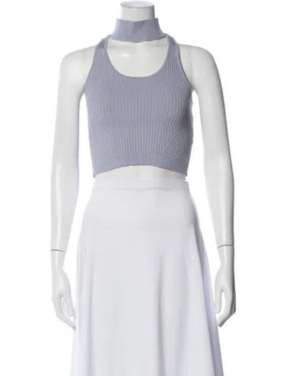 Pre-owned Simkhai Mock Neck Sleeveless Crop Top In White