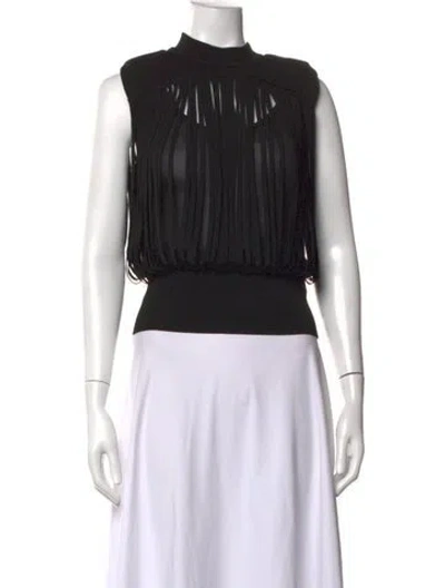 Pre-owned Simkhai Mock Neck Sleeveless Top In Black