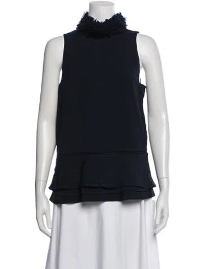 Pre-owned Simkhai Mock Neck Sleeveless Top In Blue